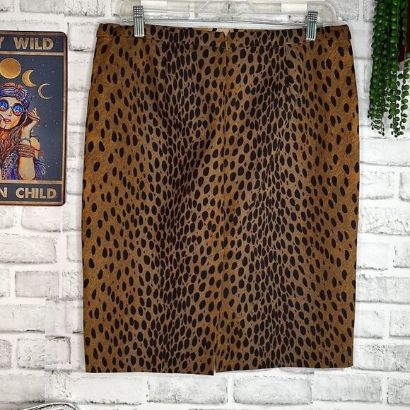 Michael Kors Animal Print Leopard Skirt Size 10 - Picture 3 of 5